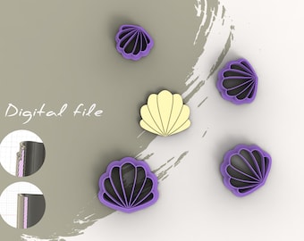 Shell E Polymer Clay Cutter | Digital STL File | 4 Sizes  | 2 Cutter Versions