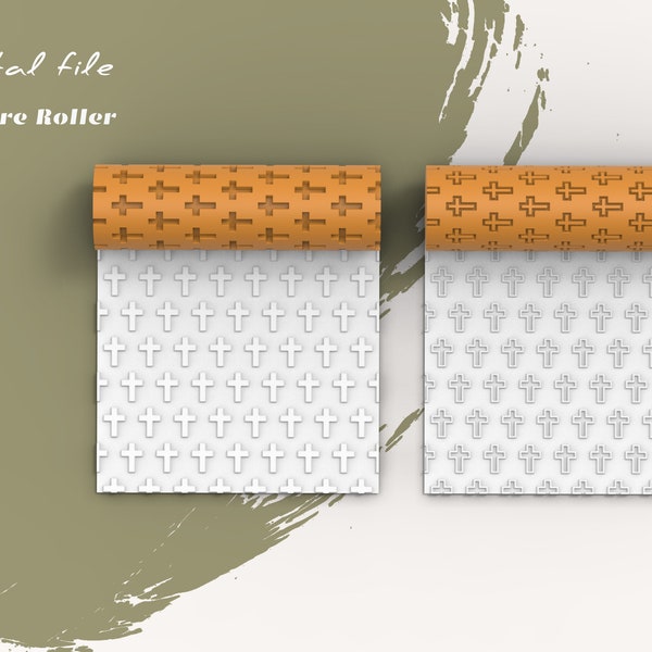 Cross Easter | Seamless Polymer Clay Texture Roller | Digital STL File | Two Patterns