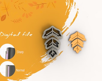 May include: A set of three leaf-shaped cookie cutters in a silver color. The cutters are stacked on top of each other, with the largest cutter at the bottom and the smallest cutter at the top. The cutters are shown against a white background.