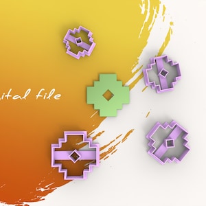 Aztec Cross Polymer Clay Cutter | Digital STL File | 4 Sizes