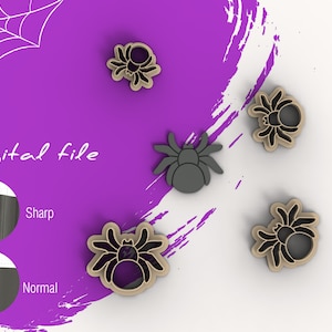 Spider Halloween Polymer Clay Cutters | Digital STL File | 5 Sizes  | 2 Cutter Versions