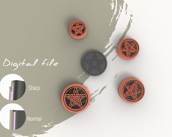 Pentagram Polymer Clay Cutters | Digital STL File | 4 Sizes  | 2 Cutter Versions