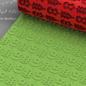 Christmas 11 | Polymer Clay Seamless  Texture Roller | Digital STL File | Two pattern sizes