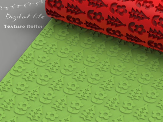 Christmas Patterns - Polymer Clay Texture Roller Designs - For Polymer Clay