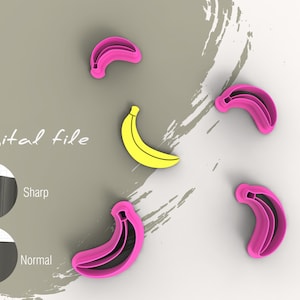 Banana Polymer Clay Cutter | Digital STL File | 4 Sizes  | 2 Cutter Versions