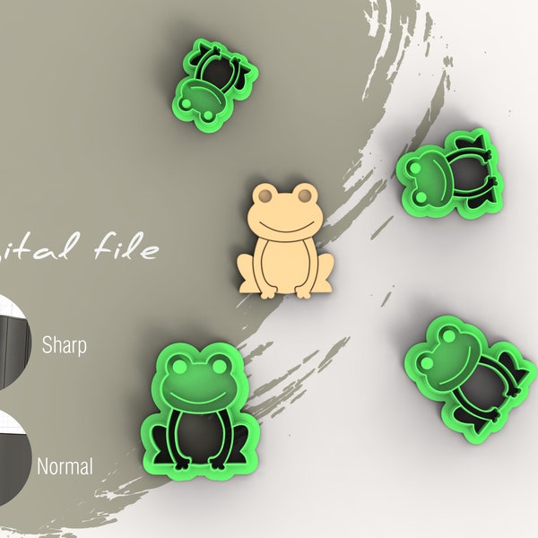 Frog Polymer Clay Cutter | Digital STL File | 4 Sizes  | 2 Cutter Versions