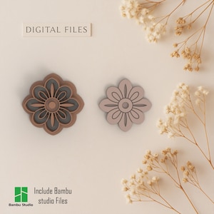 Floral Muse Polymer Clay Cutters | Digital STL File | 4 Sizes