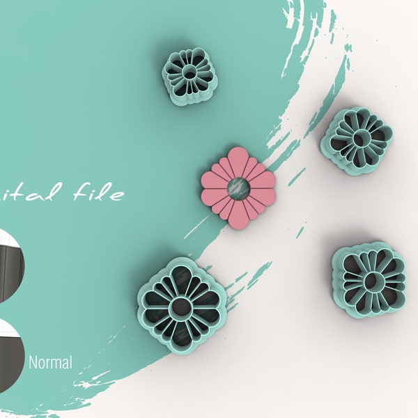 Flower 22 Polymer Clay Cutter | Digital STL File | 4 Sizes  | 2 Cutter Versions