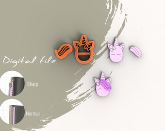 Unicorn Polymer Clay Cutter | Digital STL File | 4 Sizes  | 2 Cutter Versions
