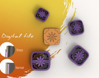 Ceramic Tile 5 Polymer Clay Cutter | Digital STL File | 4 Sizes  | 2 Cutter Versions