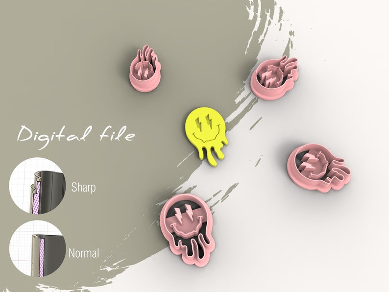 Melting Face Polymer Clay Cutters | Digital STL File | 4 Sizes | 2 ...
