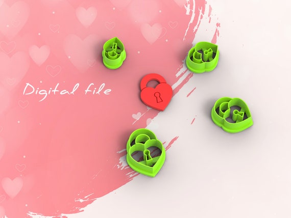 STL file Valentine Scalloped heart Polymer Clay Cutter, Digital STL File, 4 Sizes