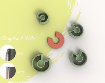 Geometric Circle Hoop Polymer Clay Cutter | Digital STL File | 4 Sizes | 2 Cutter Versions