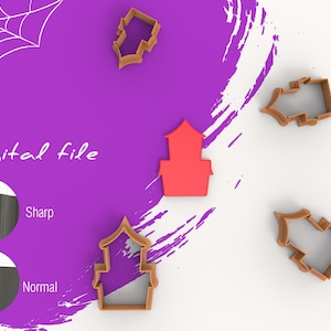 Halloween Spooky House Clay Cutter | Digital STL File | 6 Sizes | 2 Cutter Versions