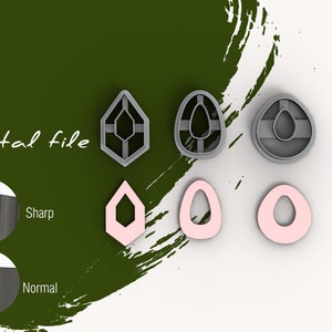 Cortador de arcilla polimérica con formas, archivo STL digital, 4 tamaños, 3 diseños