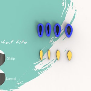 Flower Petals B  Flower Clay Cutter | Digital STL File | 3 sizes | 2 Cutter Versions | 4 Designs
