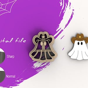 Taglierina per argilla polimerica fantasma Halloween Boo Haw / File STL digitale / 5 dimensioni / 2 versioni taglierina