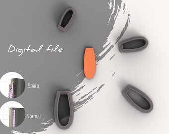 Huggie Hoop Petal Polymer Clay Cutter | Digital STL File | 4 Sizes  | 2 Cutter Versions