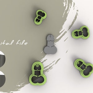 Penis Polymer Clay Cutter | Digital STL File | 4 Sizes  | 2 Cutter Versions