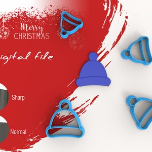 Christmas Bean Clay Cutter | Digital STL File | 7 Sizes | 2 Cutter Versions