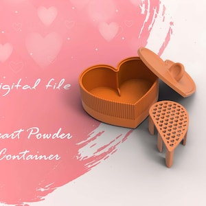 Powder | Corn flour | Cornstarch Heart - Valentine Tapper Box - Cornstarch Container | STL | Digital file | 3 Sizes