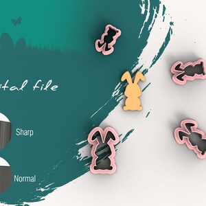 Bunny 7 Easter Polymer Clay Cutter | Digital STL File | 5 Sizes  | 2 Cutter Versions