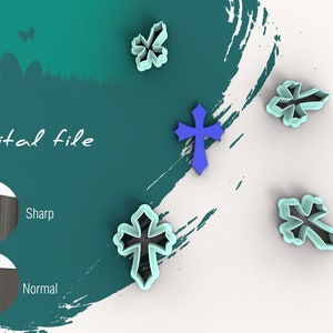Cross 3 Polymer Clay Cutter | STL Digital File | 4 sizes | 2 Cutter Versions