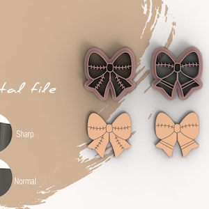 Sports Bow 1 Polymer Clay Cutter | Digital STL File | 4 Sizes  | 2 Cutter Versions