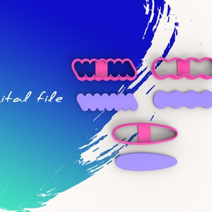 Hair Barrette F Polymer Clay Cutter | Digital STL File | 2 Sizes | 3 Designs