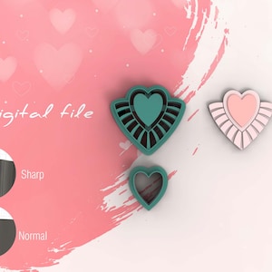 Ethnic Heart Valentine Polymer Clay Cutters | Digital STL File | 4 Sizes  | 2 Cutter Versions
