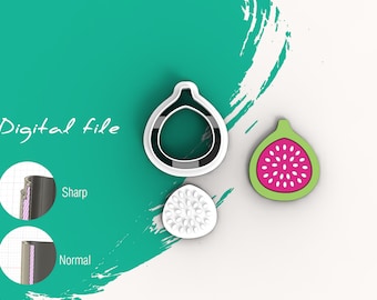 Fig Fruit Summer Clay Cutters | Digital STL File |  | 5 Sizes | 2 Cutter Versions