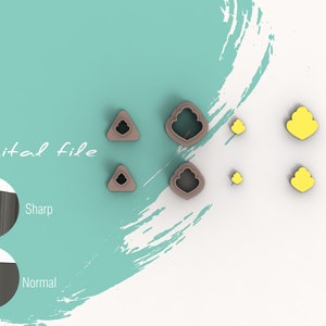 Petal 1 Micro and Stud Clay Cutters | Digital STL File | 4 sizes | 2 Cutter Versions