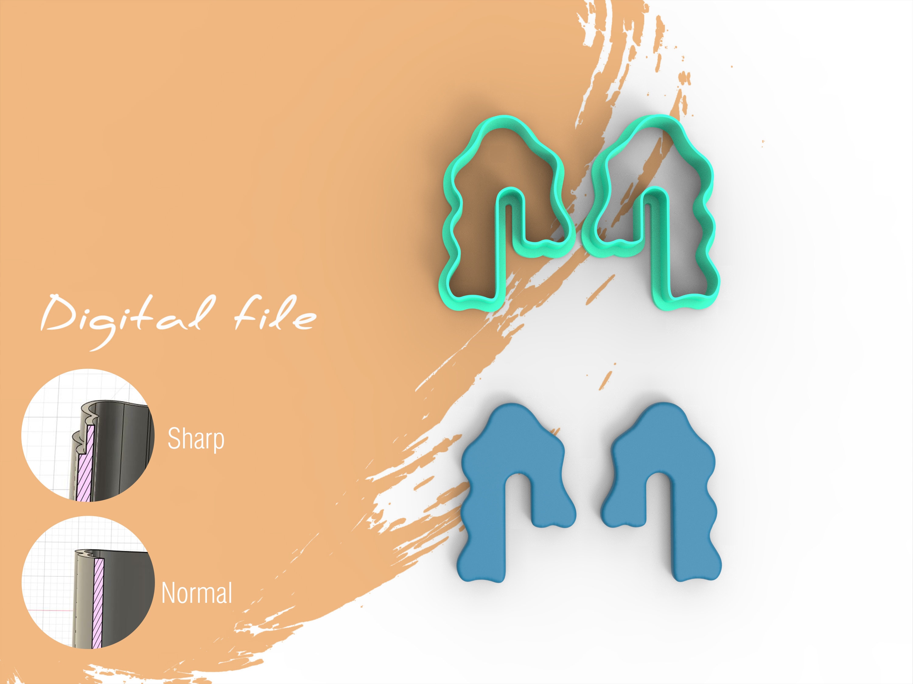 和洋裁材料 Organic Assymetric Arch / FunkyCutters Organic Assymetric Arch Polymer Clay Cutter | Digital STL File | 4