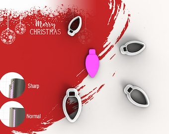 Christmas Light Polymer Clay Cutters | Digital STL File | 5 Sizes  | 2 Cutter Versions