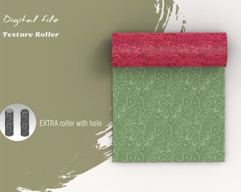 Floral 7 Spring  | Seamless Polymer Clay Texture Roller | Digital STL File