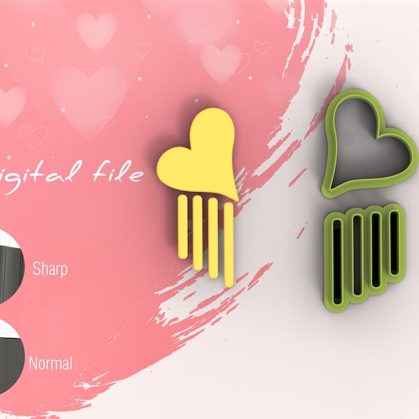 Valentine Combo 10  Polymer Clay Cutter | Digital STL File | 5 Sizes  | 2 Cutter Versions