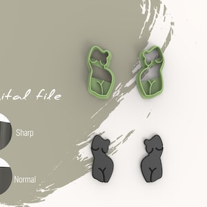 Femal Body 2 Polymer Clay Cutter | Digital STL File | 5 Sizes  | 2 Cutter Versions