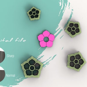 Flower 29 Polymer Clay Cutter | Digital STL File | 5 Sizes  | 2 Cutter Versions