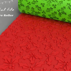 Christmas 3 | Polymer Clay Seamless  Texture Roller | Digital STL File