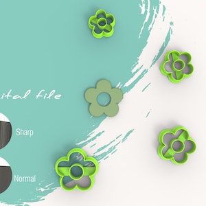 Flower Clay Cutter | Digital STL File |  | 4 Sizes | 2 Cutter Versions