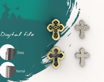 Cross 4 Easter Polymer Clay Cutter | Digital STL File | 4 Sizes  | 2 Cutter Versions