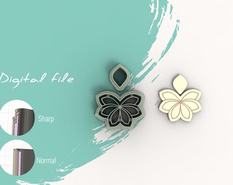 Flower 67 Polymer Clay Cutter | Digital STL File | 5 Sizes  | 2 Cutter Versions