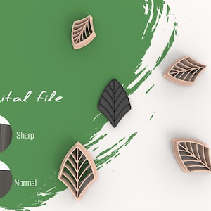 Sharp Leaf Clay Cutter | Digital STL File | 4 Sizes  | 2 Cutter Versions