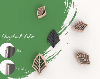 Sharp Leaf Clay Cutter | Digital STL File | 4 Sizes  | 2 Cutter Versions
