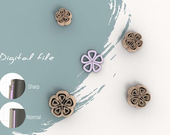 Flower 68 Clay Cutters / File STL digitale / / 4 dimensioni / 2 versioni di taglierina