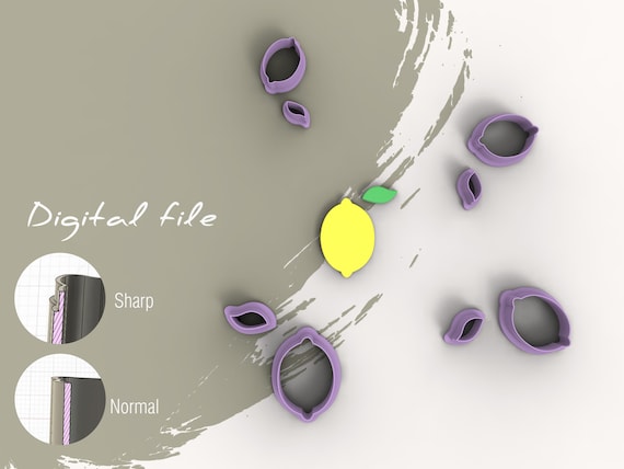 和洋裁材料 Lemon 2 / FunkyCutters Lemon 2 Polymer Clay Cutter | Digital STL File | 5 Sizes | 2