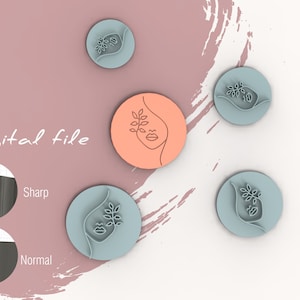 Vrouw Gezicht 1 Polymeer Klei Stamp | Digitaal STL-bestand | 4 Maten