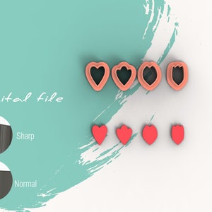 Flower Petals C  Flower Clay Cutter | Digital STL File | 3 sizes | 2 Cutter Versions | 4 Designs