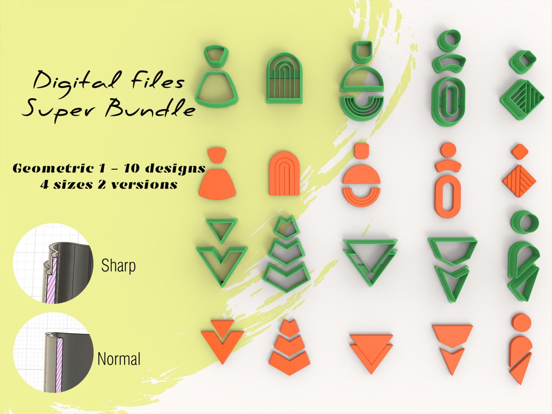 Bundle Polymer Clay Cutters Geometry 2 | Digital STL Files | 10 Designs ...