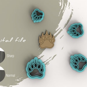 Bear Claw Polymer Clay Cutters | Digital STL File | 4 Sizes  | 2 Cutter Versions